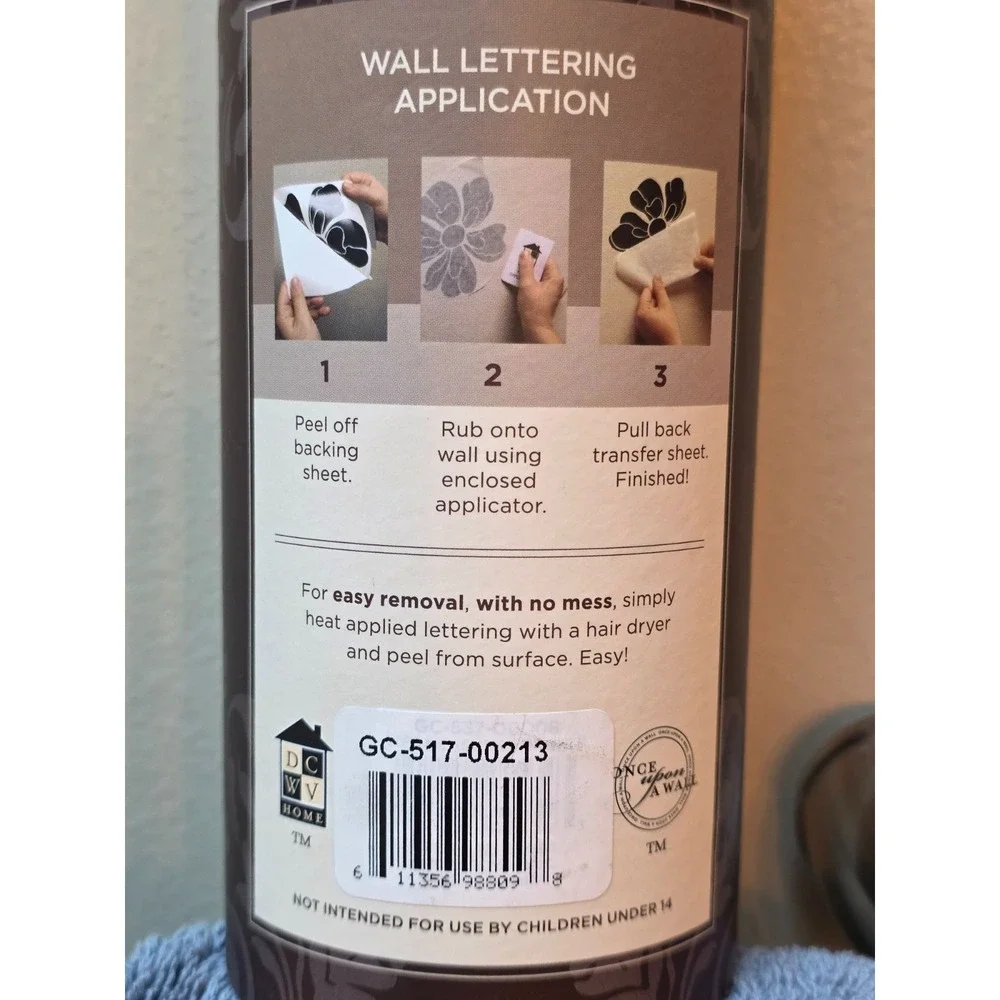 Designer Wall Lettering Adhesive Decal Set 